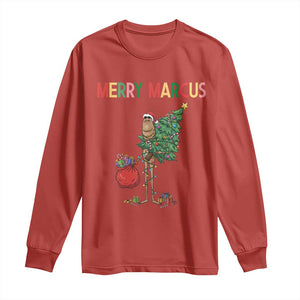 Marcus The Worm Christmas Meme Long Sleeve Shirt TS14 Red Print Your Wear
