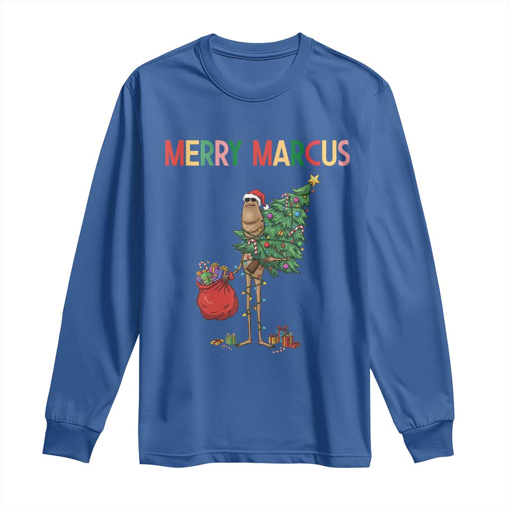 Marcus The Worm Christmas Meme Long Sleeve Shirt TS14 Royal Blue Print Your Wear