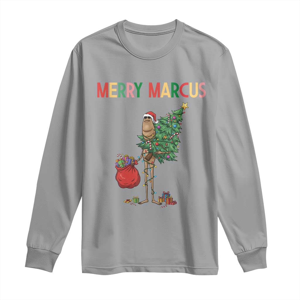 Marcus The Worm Christmas Meme Long Sleeve Shirt TS14 Sport Gray Print Your Wear
