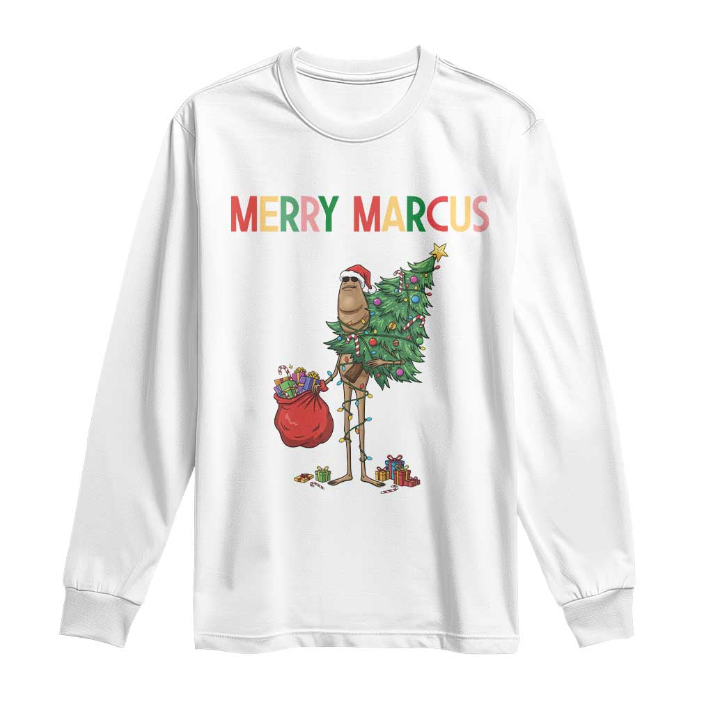 Marcus The Worm Christmas Meme Long Sleeve Shirt TS14 White Print Your Wear