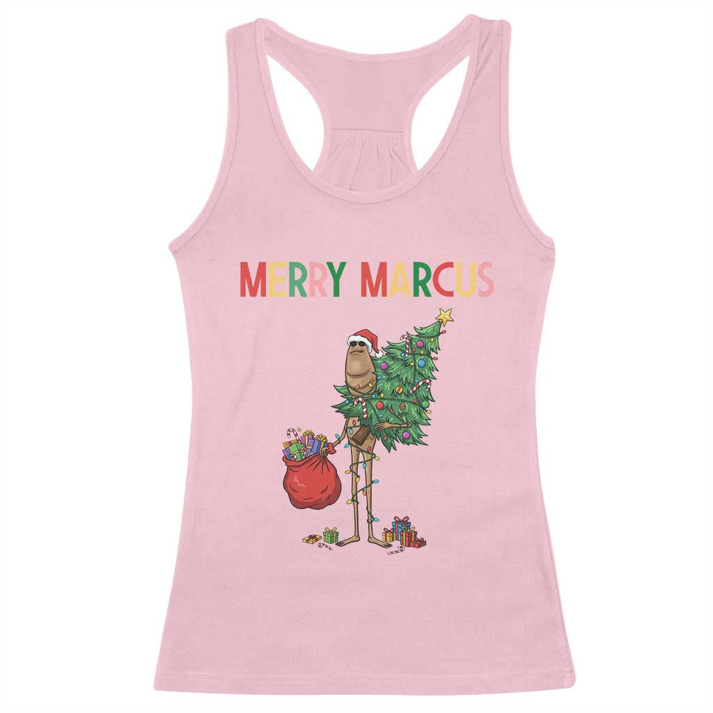Marcus The Worm Christmas Meme Racerback Tank Top TS14 Light Pink Print Your Wear