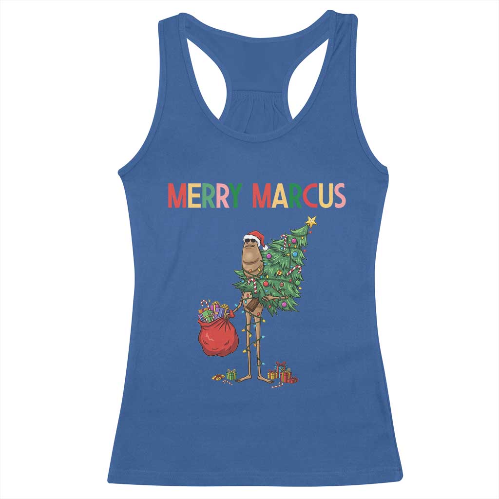 Marcus The Worm Christmas Meme Racerback Tank Top TS14 Royal Blue Print Your Wear