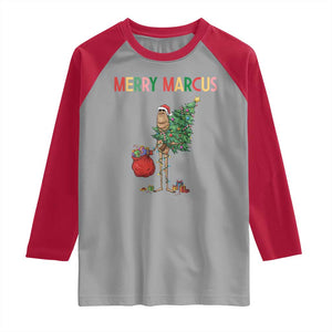 Marcus The Worm Christmas Meme Raglan Shirt TS14 Sport Gray Red Print Your Wear