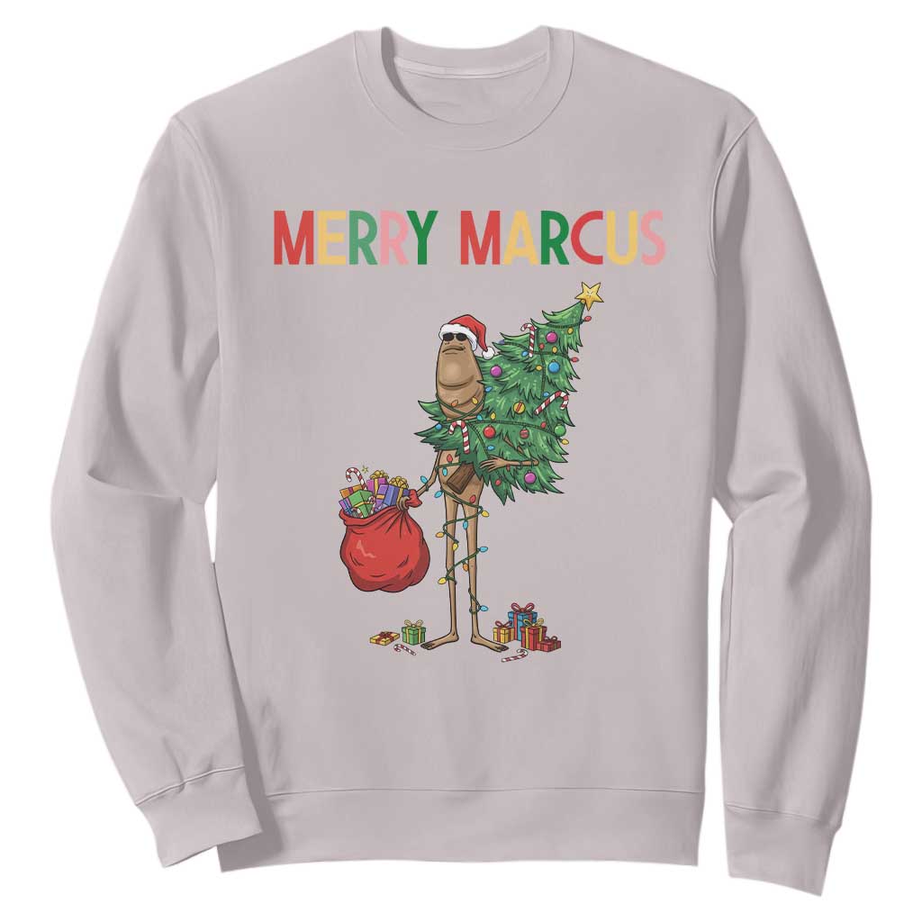 Marcus The Worm Christmas Meme Sweatshirt TS14 Ice Gray Print Your Wear
