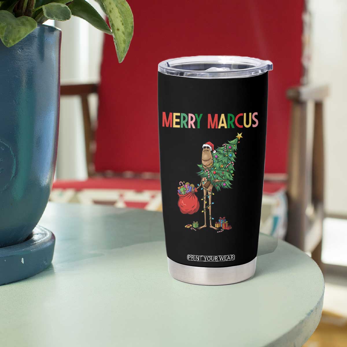 Marcus The Worm Christmas Meme Tumbler Cup TS14 Print Your Wear