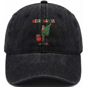 Marcus The Worm Christmas Meme Washed Cotton Baseball Cap TS14 Washed Cap Universal Fit Black Print Your Wear
