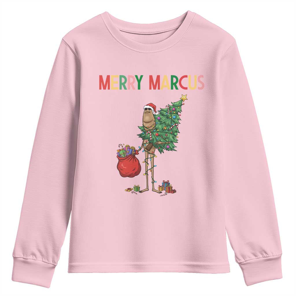 Marcus The Worm Christmas Meme Youth Sweatshirt TS14 Light Pink Print Your Wear