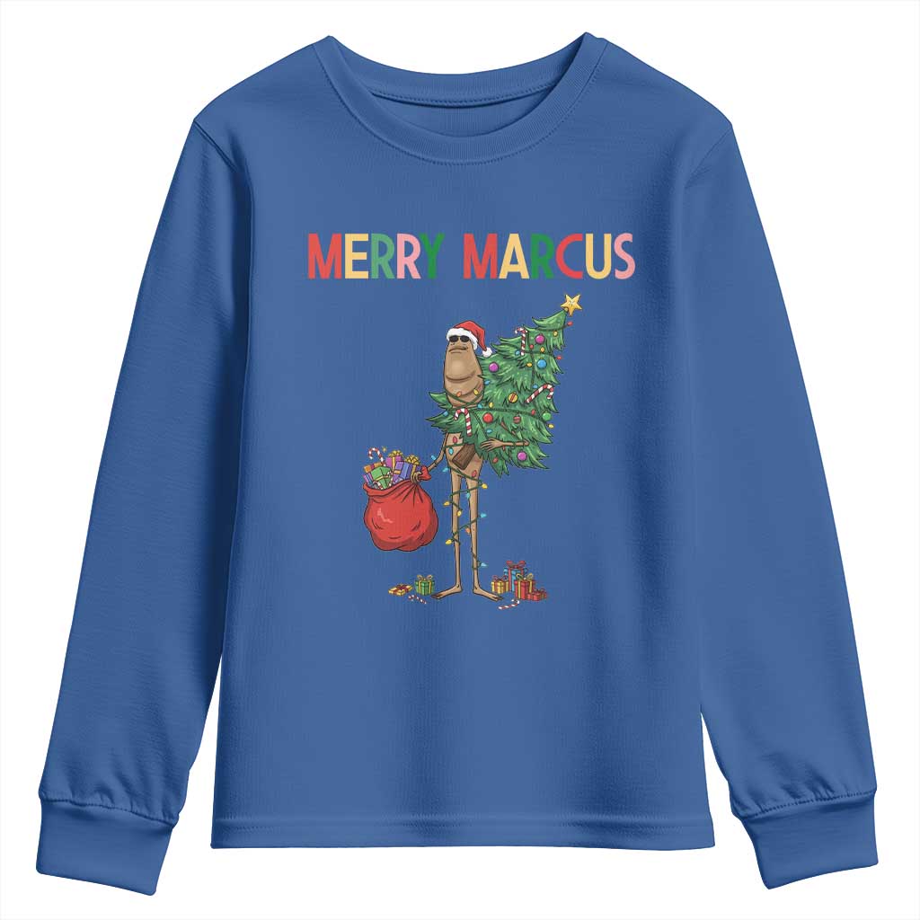 Marcus The Worm Christmas Meme Youth Sweatshirt TS14 Royal Blue Print Your Wear