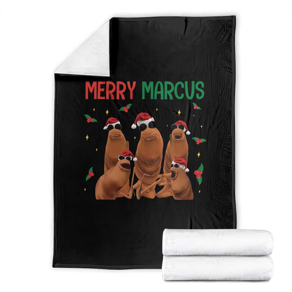 Marcus The Worm Christmas Meme Throw Blanket Funny Brain Rot Gen Z Xmas TS14 Black Print Your Wear
