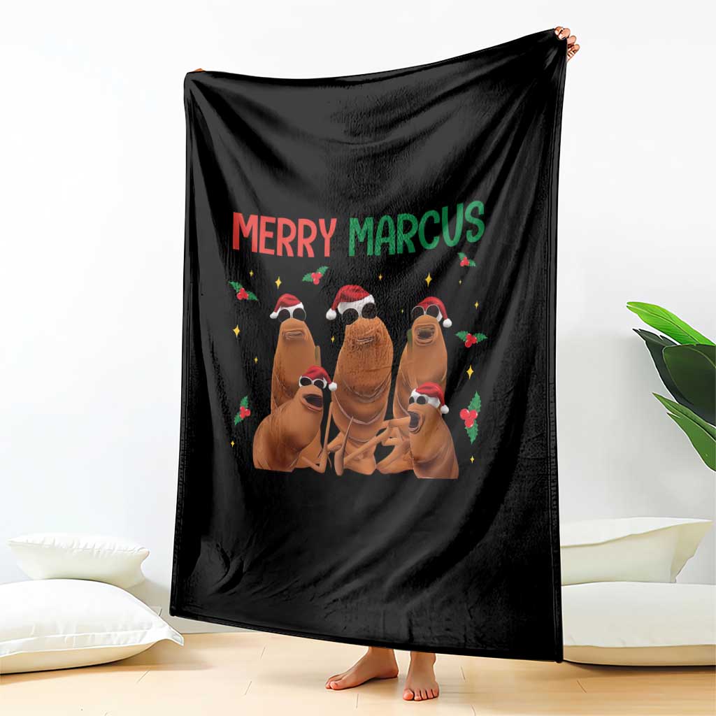 Marcus The Worm Christmas Meme Throw Blanket Funny Brain Rot Gen Z Xmas TS14 Print Your Wear
