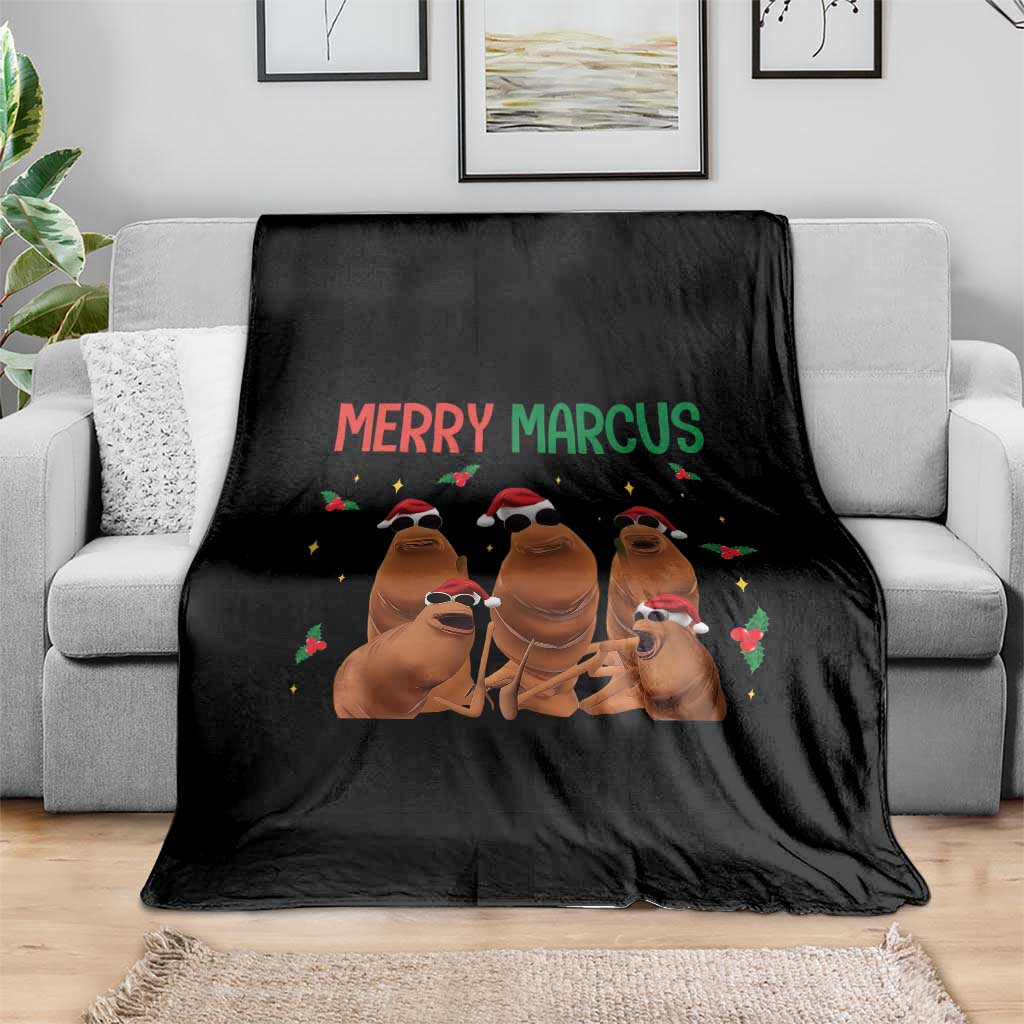 Marcus The Worm Christmas Meme Throw Blanket Funny Brain Rot Gen Z Xmas TS14 Print Your Wear