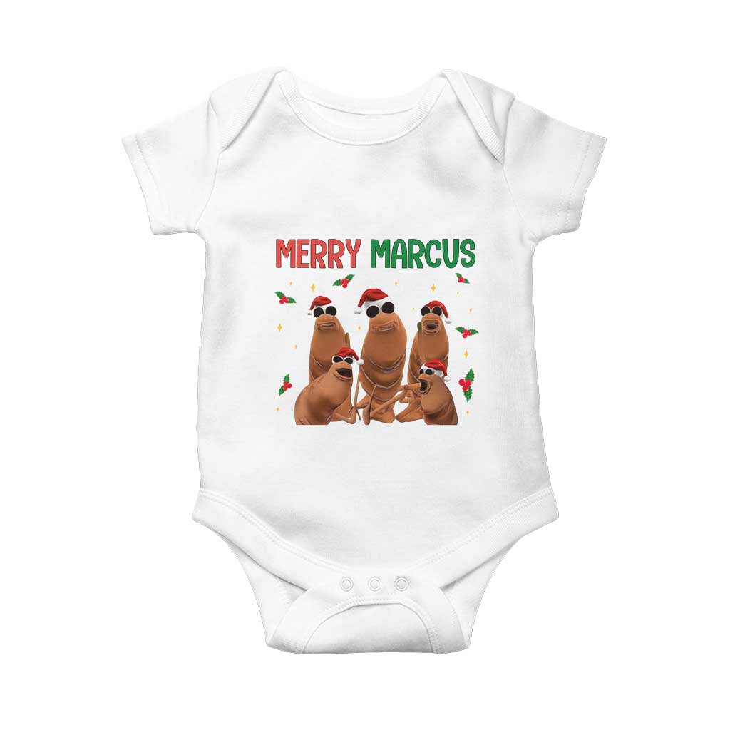 Marcus The Worm Christmas Meme Baby Onesie Funny Brain Rot Gen Z Xmas TS14 White Print Your Wear