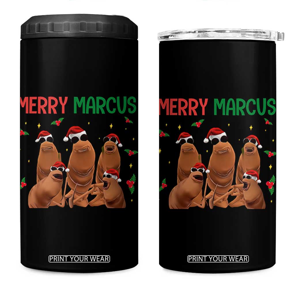 Marcus The Worm Christmas Meme 4 in 1 Can Cooler Tumbler Funny Brain Rot Gen Z Xmas TS14 One Size: 16 oz Black Print Your Wear