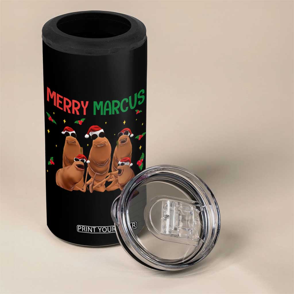Marcus The Worm Christmas Meme 4 in 1 Can Cooler Tumbler Funny Brain Rot Gen Z Xmas TS14 Print Your Wear