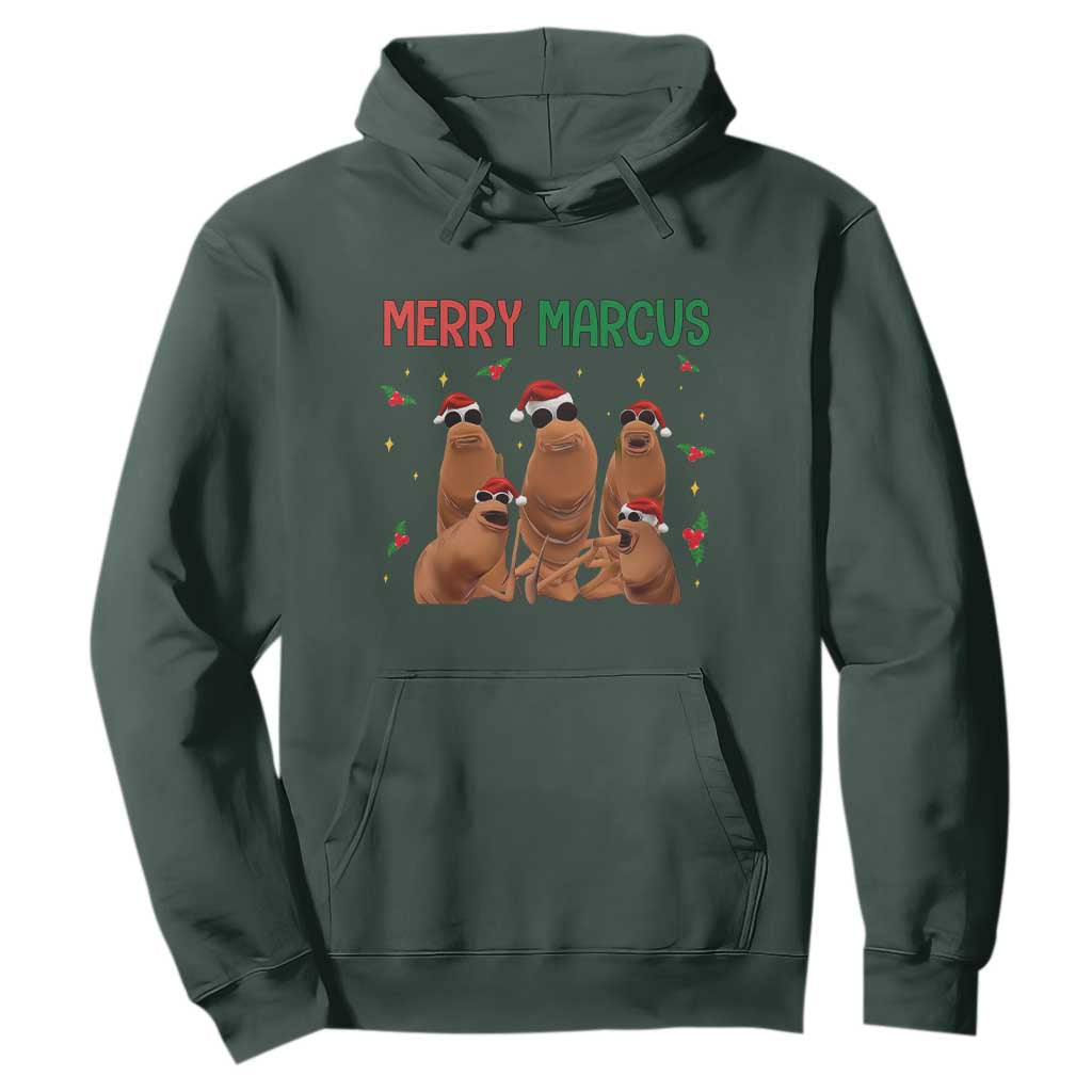 Marcus The Worm Christmas Meme Hoodie Funny Brain Rot Gen Z Xmas TS14 Dark Forest Green Print Your Wear
