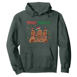Marcus The Worm Christmas Meme Hoodie Funny Brain Rot Gen Z Xmas TS14 Dark Forest Green Print Your Wear