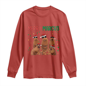 Marcus The Worm Christmas Meme Long Sleeve Shirt Funny Brain Rot Gen Z Xmas TS14 Red Print Your Wear