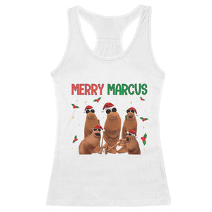 Marcus The Worm Christmas Meme Racerback Tank Top Funny Brain Rot Gen Z Xmas TS14 White Print Your Wear
