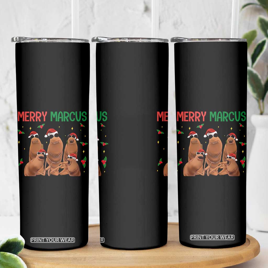 Marcus The Worm Christmas Meme Skinny Tumbler Funny Brain Rot Gen Z Xmas TS14 Print Your Wear