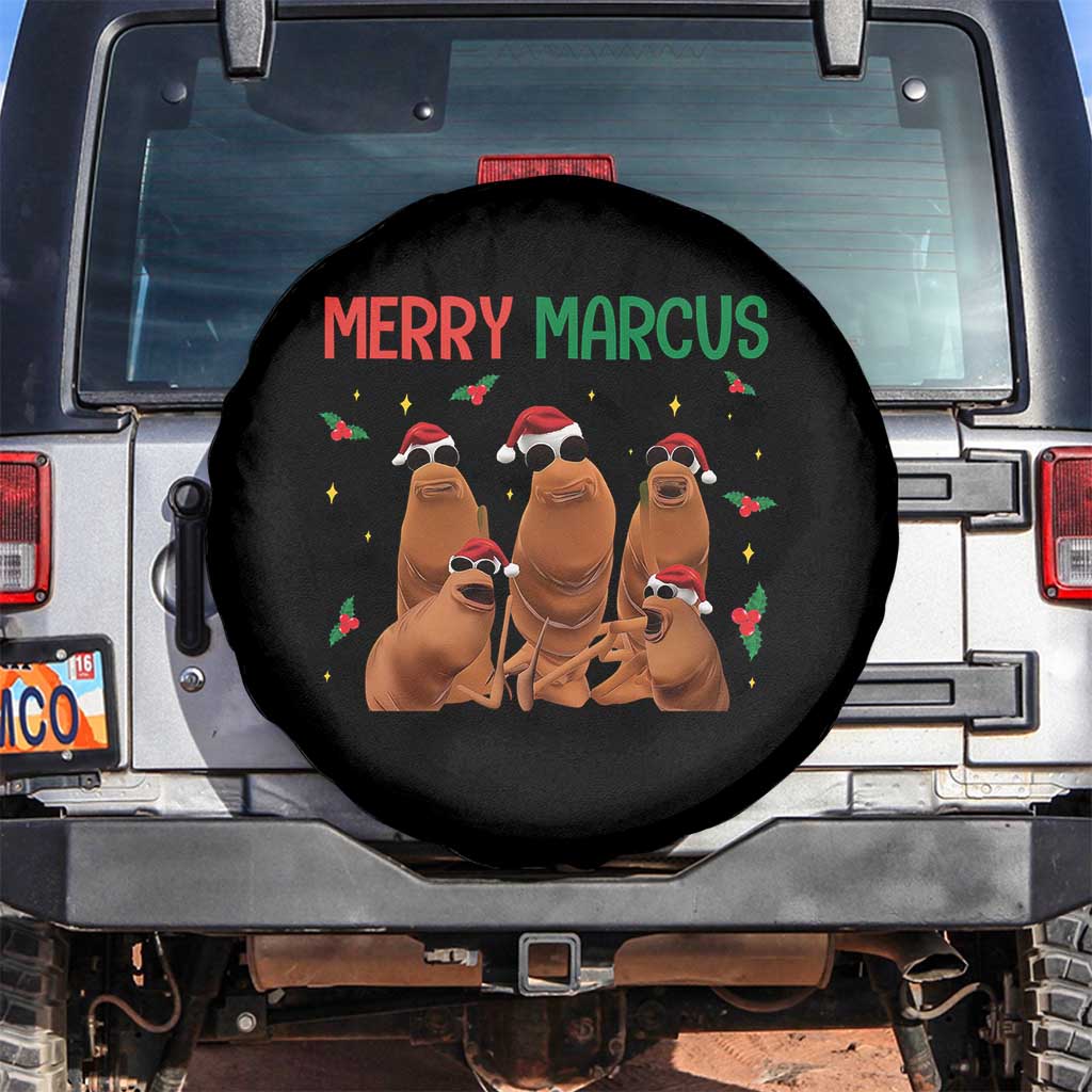 Marcus The Worm Christmas Meme Spare Tire Cover Funny Brain Rot Gen Z Xmas TS14 No hole Black Print Your Wear