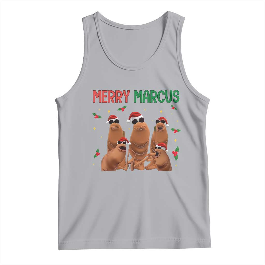 Marcus The Worm Christmas Meme Tank Top Funny Brain Rot Gen Z Xmas TS14 Athletic Heather Print Your Wear