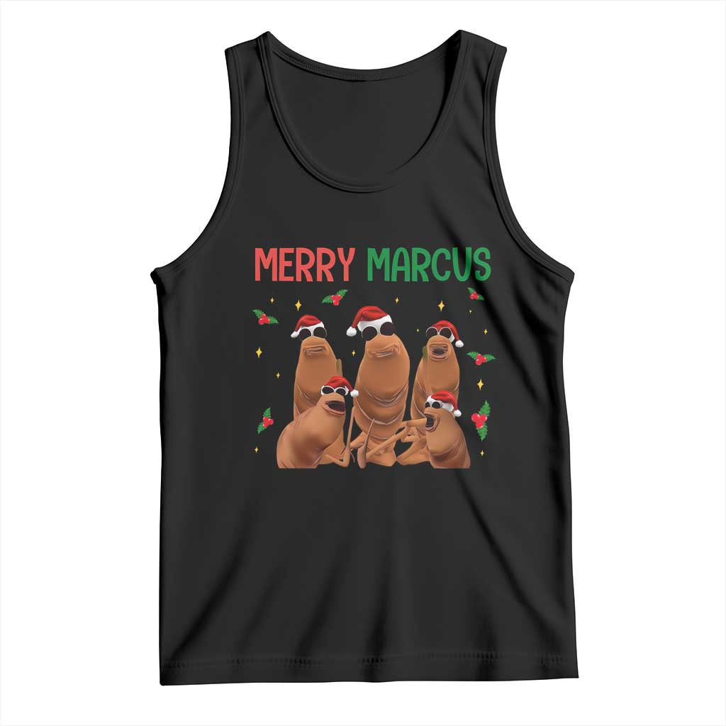 Marcus The Worm Christmas Meme Tank Top Funny Brain Rot Gen Z Xmas TS14 Black Print Your Wear