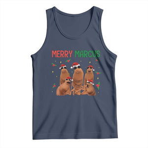 Marcus The Worm Christmas Meme Tank Top Funny Brain Rot Gen Z Xmas TS14 Navy Print Your Wear