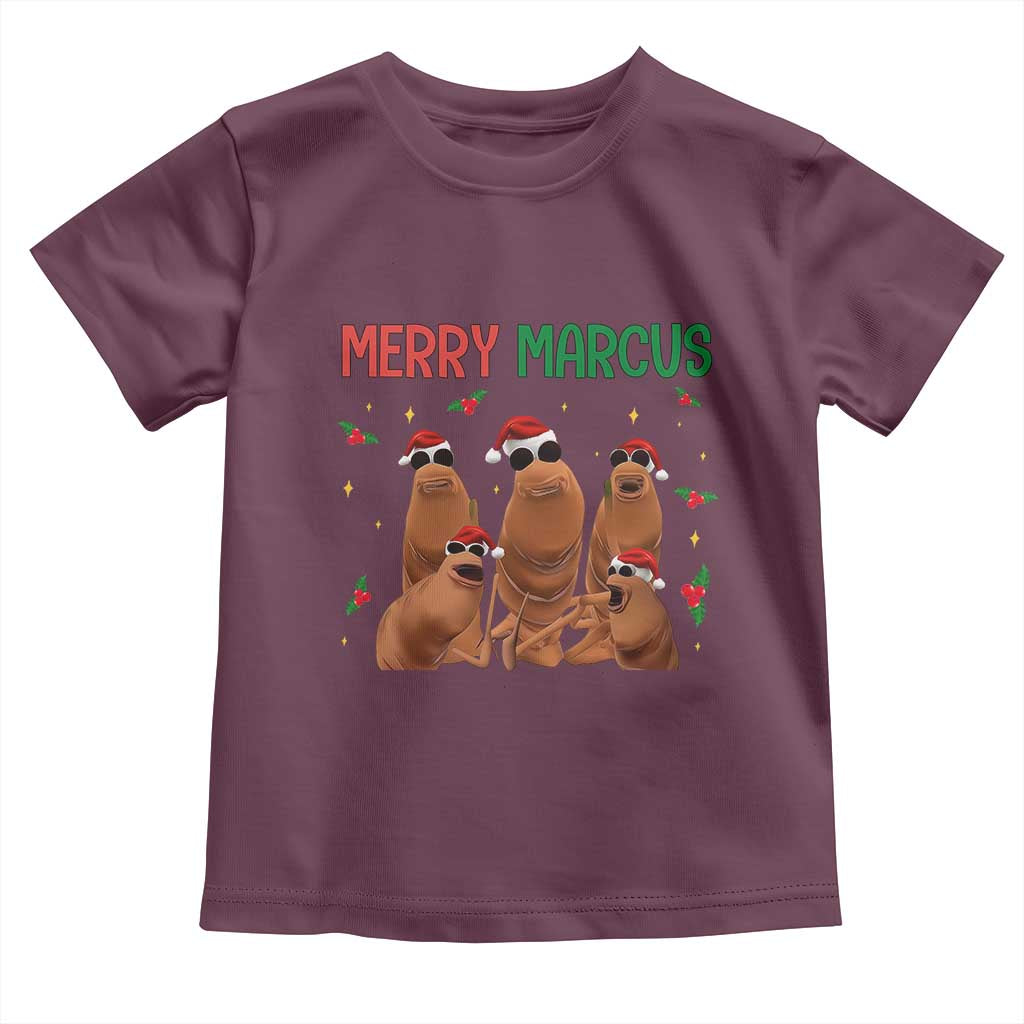 Marcus The Worm Christmas Meme Toddler T Shirt Funny Brain Rot Gen Z Xmas TS14 Maroon Print Your Wear