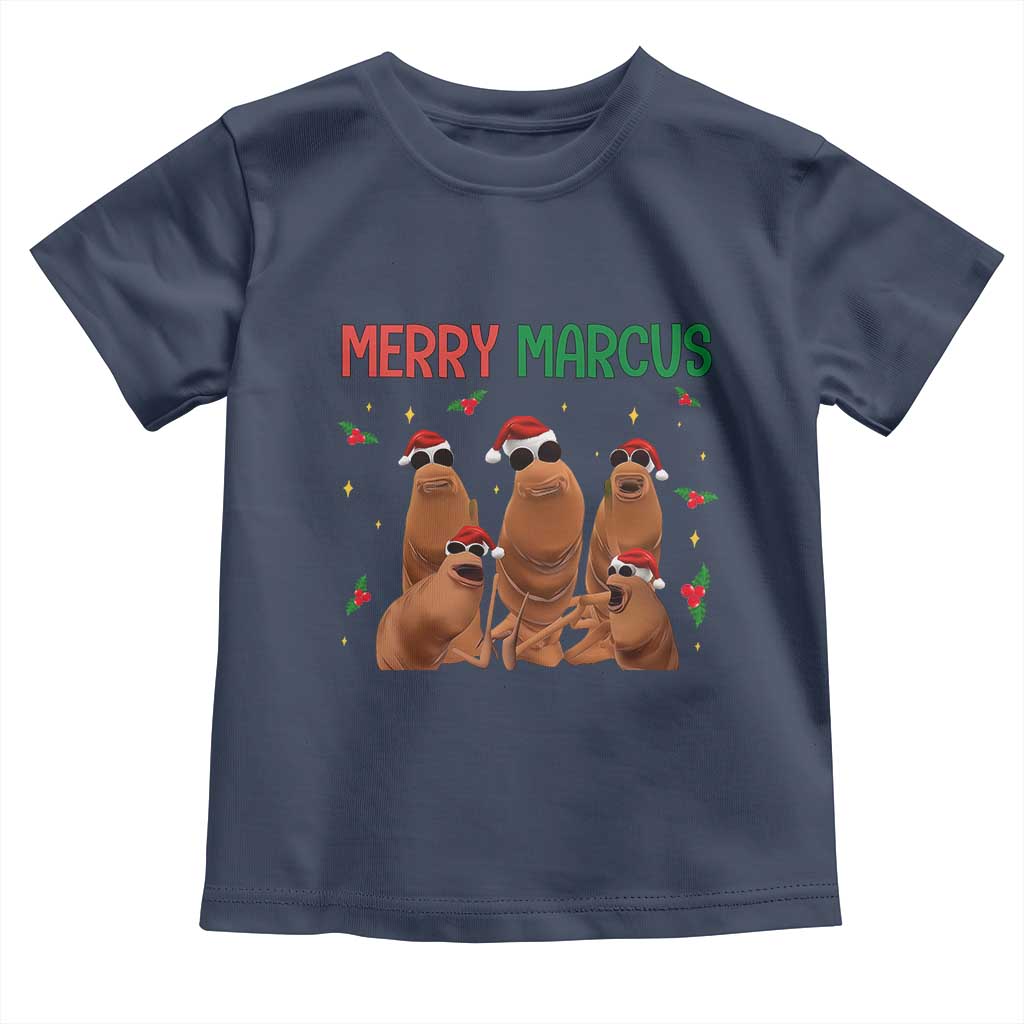Marcus The Worm Christmas Meme Toddler T Shirt Funny Brain Rot Gen Z Xmas TS14 Navy Print Your Wear
