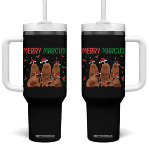 Marcus The Worm Christmas Meme Tumbler With Handle Funny Brain Rot Gen Z Xmas TS14 One Size: 40 oz Black Print Your Wear