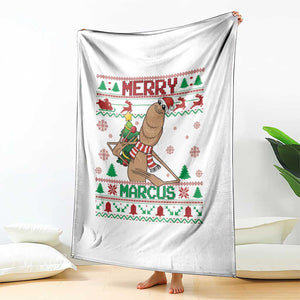 Marcus The Worm Christmas Meme Throw Blanket Funny Brain Rot Xmas TS14 Print Your Wear