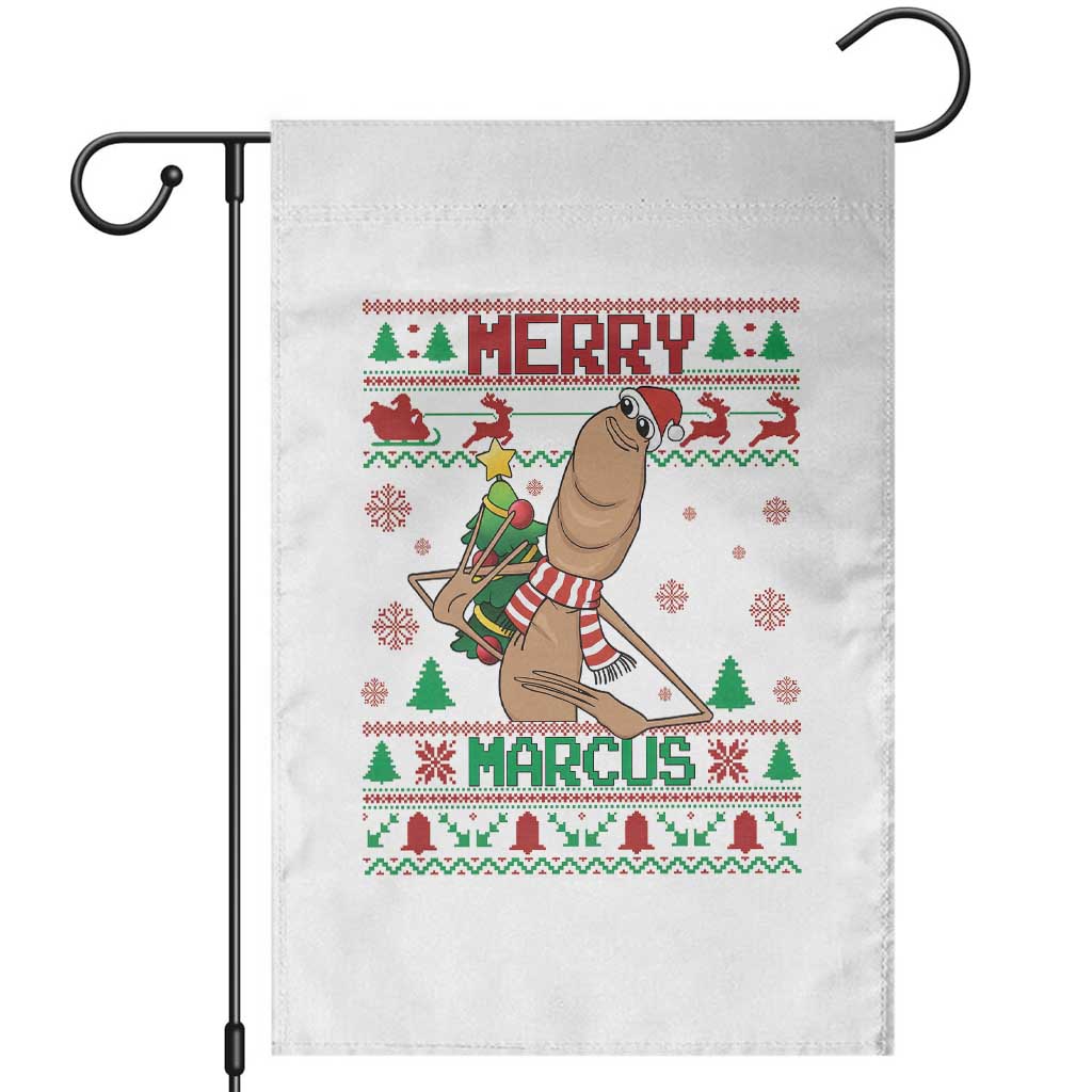 Marcus The Worm Christmas Meme Garden Flag Funny Brain Rot Xmas TS14 White Print Your Wear