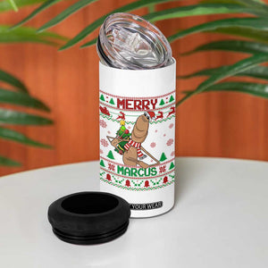 Marcus The Worm Christmas Meme 4 in 1 Can Cooler Tumbler Funny Brain Rot Xmas TS14 Print Your Wear