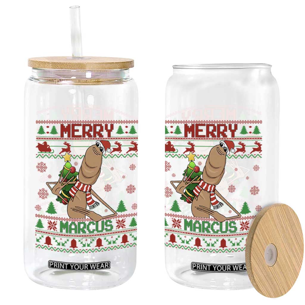 Marcus The Worm Christmas Meme Glass Can Funny Brain Rot Xmas TS14 Print Your Wear