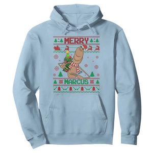 Marcus The Worm Christmas Meme Hoodie Funny Brain Rot Xmas TS14 Light Blue Print Your Wear