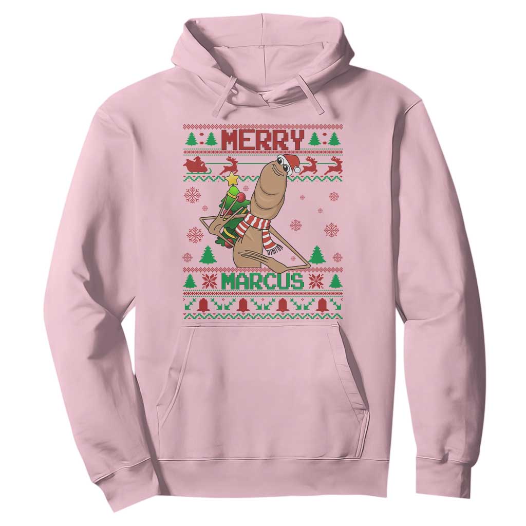 Marcus The Worm Christmas Meme Hoodie Funny Brain Rot Xmas TS14 Light Pink Print Your Wear