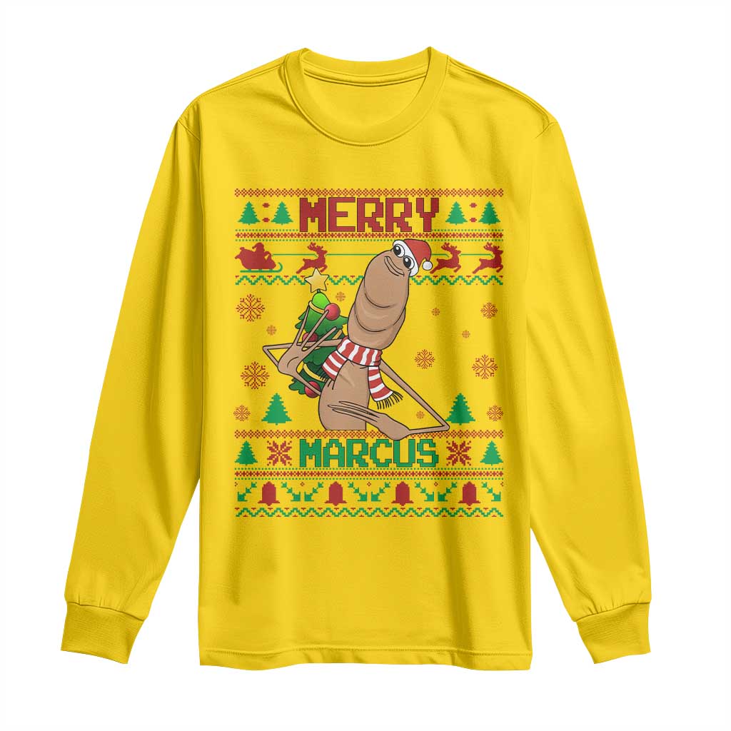 Marcus The Worm Christmas Meme Long Sleeve Shirt Funny Brain Rot Xmas TS14 Daisy Print Your Wear