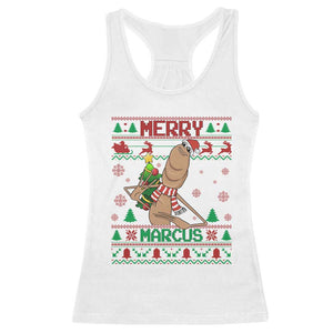 Marcus The Worm Christmas Meme Racerback Tank Top Funny Brain Rot Xmas TS14 White Print Your Wear