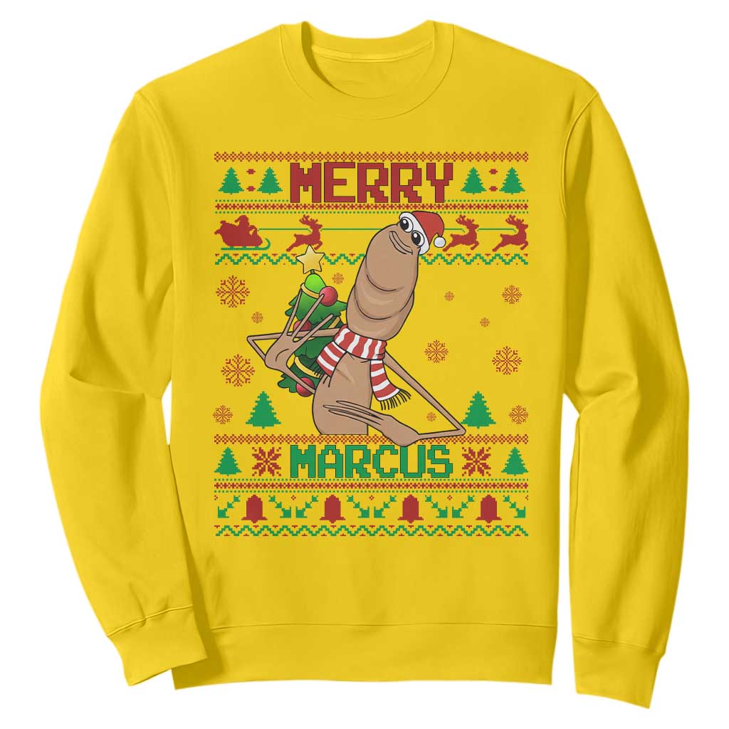 Marcus The Worm Christmas Meme Sweatshirt Funny Brain Rot Xmas TS14 Daisy Print Your Wear