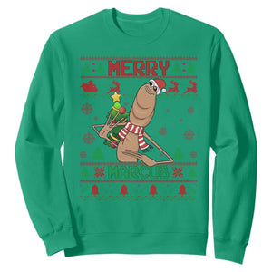 Marcus The Worm Christmas Meme Sweatshirt Funny Brain Rot Xmas TS14 Irish Green Print Your Wear