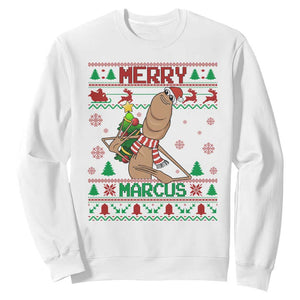 Marcus The Worm Christmas Meme Sweatshirt Funny Brain Rot Xmas TS14 White Print Your Wear