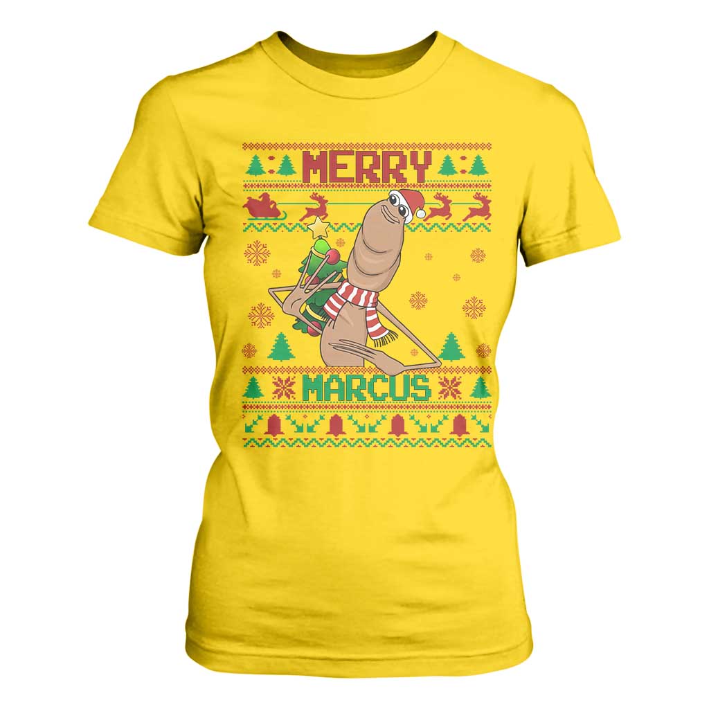 Marcus The Worm Christmas Meme T Shirt For Women Funny Brain Rot Xmas TS14 Daisy Print Your Wear