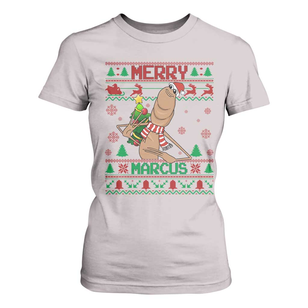 Marcus The Worm Christmas Meme T Shirt For Women Funny Brain Rot Xmas TS14 Ice Gray Print Your Wear