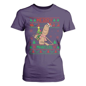 Marcus The Worm Christmas Meme T Shirt For Women Funny Brain Rot Xmas TS14 Purple Print Your Wear
