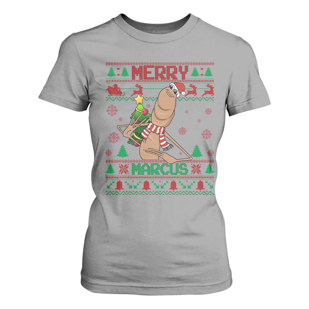 Marcus The Worm Christmas Meme T Shirt For Women Funny Brain Rot Xmas TS14 Sport Gray Print Your Wear