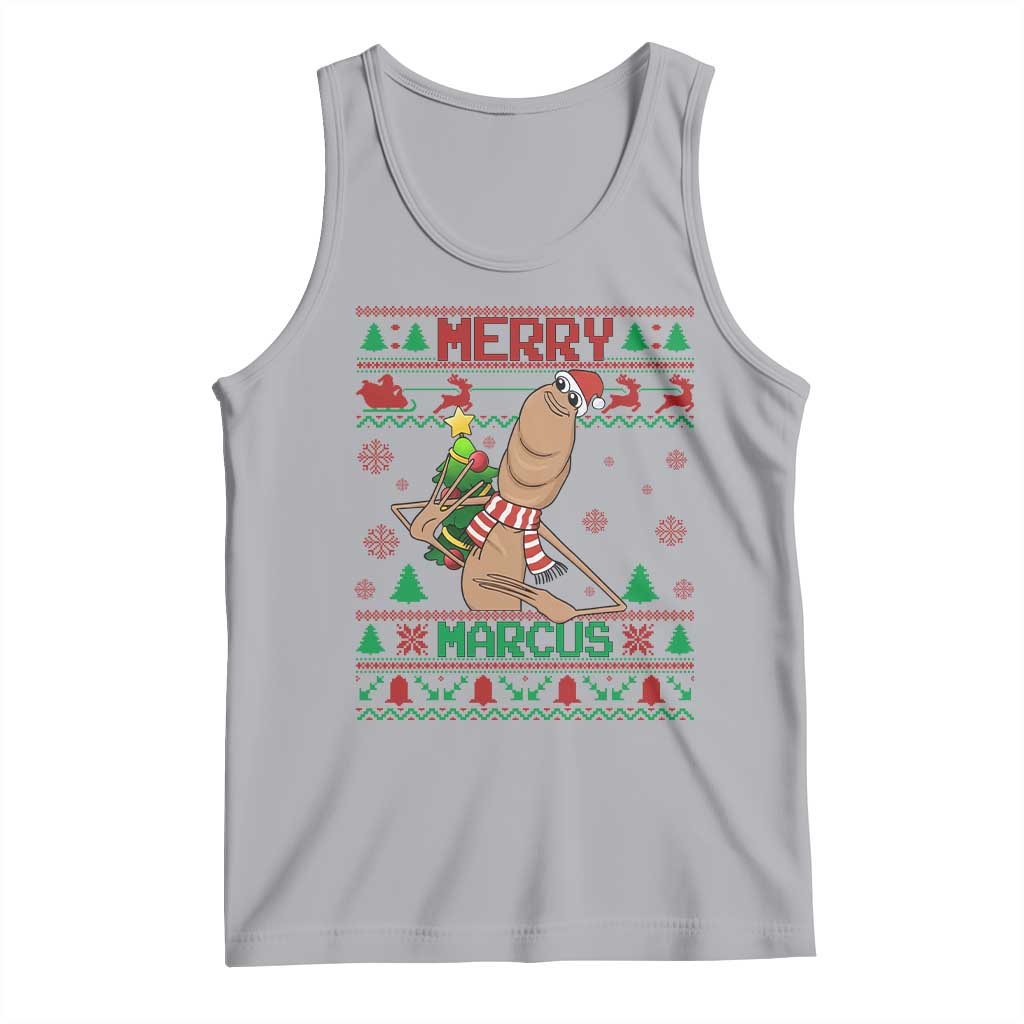 Marcus The Worm Christmas Meme Tank Top Funny Brain Rot Xmas TS14 Athletic Heather Print Your Wear