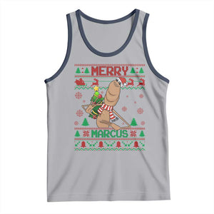 Marcus The Worm Christmas Meme Tank Top Funny Brain Rot Xmas TS14 Athletic Heather Navy Print Your Wear