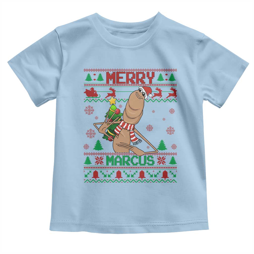 Marcus The Worm Christmas Meme Toddler T Shirt Funny Brain Rot Xmas TS14 Light Blue Print Your Wear