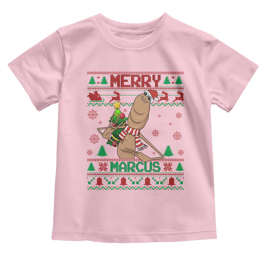Marcus The Worm Christmas Meme Toddler T Shirt Funny Brain Rot Xmas TS14 Light Pink Print Your Wear
