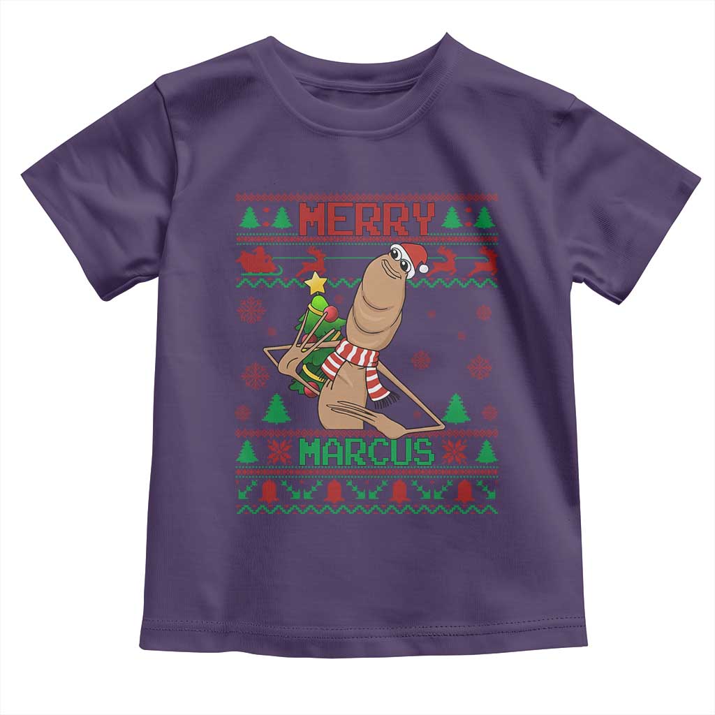 Marcus The Worm Christmas Meme Toddler T Shirt Funny Brain Rot Xmas TS14 Purple Print Your Wear